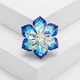 Брошь женская BROCHE бижутерия с кристаллами Сияющий Цветок синяя BRBF112901 - изображение 2
