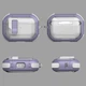 Футляр протиударний Locking Button для навушників Airpods Pro 3 Light Purple - зображення 3