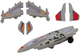 Zabawka LEAN Toys Myśliwiec militarny F35 jeżdżący ze światłami i dźwiękami Szary 17858 (5905991007081) - obraz 4