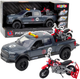 Zabawka LEAN Toys Samochód pickup z motocyklem światłami i dźwiękami 1:12 Szary 24713 (5905991057635) - obraz 2