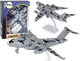 Zabawka LEAN Toys United Samolot wojskowy HW-605 ze statywem Moro Szary 15672 (5905679071953) - obraz 2