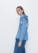 Сорочка жіноча ZARA Ruffle Trimmed Long Sleeve Button Down Denim Chambray Blue Medium M Блакитна (6929\005\406) - зображення 3