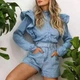 Сорочка жіноча ZARA Ruffle Trimmed Long Sleeve Button Down Denim Chambray Blue Medium M Блакитна (6929\005\406) - зображення 4