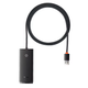 USB-Хаб Baseus Lite Series 4 in 1 (USB-A to USB 3.0*4) 1m Black - зображення 1