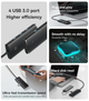USB-Хаб Baseus Lite Series 4 in 1 (USB-A to USB 3.0*4) 1m Black - зображення 3