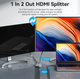 HDMI сплиттер Vention HDMI 2.1 с 60Hz 3D HDCP HDR Dolby 7.1 свич двунаправленный 2 in 1 out Grey (AKPH0) - изображение 3