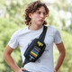Сумка бананка (мужской мессенджер/слинг) Cordura 1000D (патч-панель) черная (0290839801113) - изображение 7