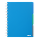Блокнот BUROMAX А4 на спір. пласт. обкл. з розділ. 120арк. BRIGHT 24345912-02 синій (36) /BM.24345912-02/ - зображення 1