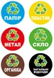 Наклейки 6 штук круглые d15 см на мусорные баки, маркировка отходов, раздельный сбор мусора, вторсырье ENTERSTORE (art. garbage2410) - изображение 1