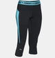 Женские спортивные капри Under Armour HeatGear CoolSwitch Capri Black Aqua (1271790-008-S) - изображение 4