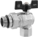 Кран-американка кульовий кутовий Kroner 3/4" ВН PN40 "метелик" нікельований (CV033224) - зображення 1