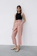 Штани жіночі Zara Spring Pink Relaxed Trousers Pants with belt buckle High Waisted S Рожеві (8372\227676) - изображение 1