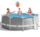 Круглый каркасный бассейн Intex 26706 с чашей из ПВХ и фильтр насосом 2006 л/ч 305х99 см Серый (127-9-26706) - изображение 1