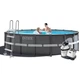 Круглый каркасный бассейн Intex 26326 с чашей из ПВХ фильтр насосом 5700 л/ч лестницей тентом и подстилкой 488х122 см Серый (127-9-26326) - изображение 1