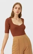 Топ Stradivarius коричневий NAZFU131 S - изображение 1