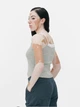 Топ Primark сірий-білий з принтом JLFIT740 L - изображение 4