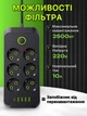 Удлинитель електрический USB Сетевой фильтр-тройник с предохранителем 6 розетками 4 USB, 1 Type C - изображение 4