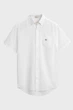 Чоловіча біла лляна сорочка REG COTTON LINEN SS SHIRT Gant S 3250083 - изображение 6