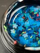 Гель с цветочками из фольги Foil flower gel (Синий FG11) Дизайнер 5 мл для декора ногтей - изображение 2