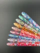 Гель-лак для ногтей Cosmo Glitter Дизайн с разноцветным глиттером разного размера , 9 мл Разноцветный с фиолетовым №523 - изображение 5