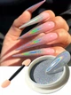 Лазерная втирка "Призма" Laser Powder для дизайна ногтей, серебро/ 2г. - изображение 5