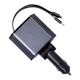 Многофункциональное автомобильное зарядное устройство 4 порта USB с выдвижными кабелями черное - изображение 10