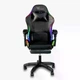 Эргономичное компьютерное кресло Virgo Vecotti GT PRO LED BLACK с поддержкой для спины и подголовником, с подсветкой, черное - изображение 2