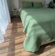 Вафельное плед покрывало LavSon 100% органический хлопок Евро 240х220 Зеленый - изображение 4