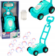 Maszynka do baniek mydlanych LEAN Toys Kosiarka jeździk z rączką Niebieska 20516 (5905991028031) - obraz 2