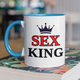 Чашка керамічна Sex King 330 мл Біла з блакитною ручкою - изображение 1