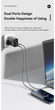 Зарядний пристрій ESSAGER GAN 33W USB-C+USB-A White - зображення 3