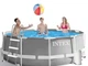Каркасный бассейн Intex 26706 из ПВХ 305 x 99 см круглый с чашей каркасом фильтром-насосом 3785 л/ч лестницей тентом и подстилкой Серый (21-9-26706-5) - изображение 1