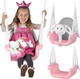 Huśtawka kubelkowa dziecięca Ricokids 3 w 1 Miś Różowa (5903890601539) - obraz 5