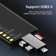 Кардридер Multifunction 7 в 1 Type C/USB2.0/USB3.0/Micro USB/TF/SD/USB-флеш ELOUGH 635 Silver - изображение 5