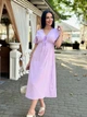 Длинное женское муслиновое платье Fashion 54/56 лиловый - изображение 1