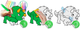 Mata piankowa do kolorowania Ricokids zwijana 120 x 92 x 0.3 cm RK-344 734402 Dinozaury (5903890616014) - obraz 3