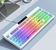 Игровая клавиатура LANGTU L102, проводная USB Type-C, светодиодная подсветка RGB с экраном, клавиатура PBT, раскладка QWERTY ENG – Прозрачный белый - изображение 1