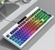 Ігрова клавіатура LANGTU L102, Дротова USB-Type-C, світлодіодне підсвічування RGB з екраном, клавіатура PBT, розкладка QWERTY ENG - Прозорий з чорним - зображення 1