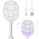 Електрична мухобійка-пастка для комарів із USB акумуляторний пристрій для знищення мух та комах - зображення 1