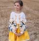 Вишиванка для дівчинки 116 біла Колоски з ластівками - зображення 1