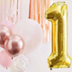 Balon Springos cyfra 1 foliowy 40 cm złoty PS0027 (5907719445274) - obraz 4