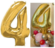 Balon Springos cyfra 4 foliowy 40 cm złoty PS0029 (5907719445298) - obraz 1