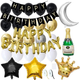 Balony Springos dekoracje z napisem happy birthday złoty/czarny/srebrny/biały 53 szt PS0034 (5907719445342) - obraz 1