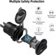 Врезная розетка USB в авто с вольтметром Quick Charge 3.0 USB + PD Type-C 12В-24В, QC 3.0 (быстрая зарядка) - изображение 4