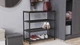 Полиця для взуття Слайм 3 Ferrum-decor 635x630x260 Чорний метал ДСП Венге Магія 16 мм (FRD-105157) - зображення 4