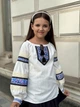 Вишиванка для дівчинки підліткова шкільна блуза українська вишита дитяча сорочка з мереживом святкова з орнаментом із льону бавовни IRmAS 1290 зріст розмір 134 біла - зображення 1