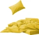 Простынь на резинке MirSon Soft Touch of Satin 002 Sun-colored 180x200 см (2200011276694) - изображение 1