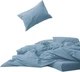 Простынь на резинке MirSon Soft Touch of Satin 019 Gray-blue 140x200 см (2200011285139) - изображение 1