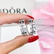 Серебряные серьги бантики Пандора Pandora 293545C01 - изображение 5