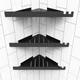 Набір для ванної кімнати «MINIMALISM»: кутова полиця (3 шт.) + мильниця Чорний - зображення 5